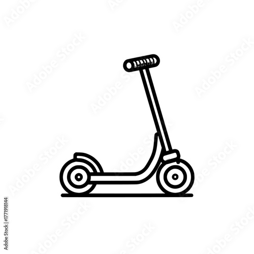 The icon for a kick scooter is presented as an editable line icon with a modern illustration style