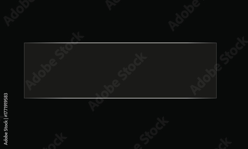 Gass rectangle transparent button ui vector design on black background for graphics use.