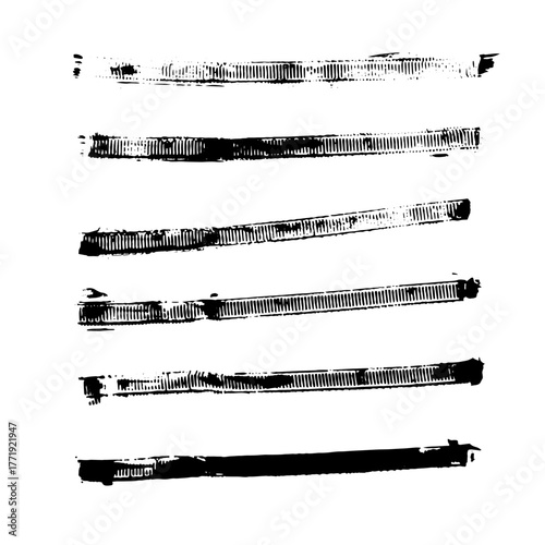 Grunge Ink Lines Set — Vector Illustration