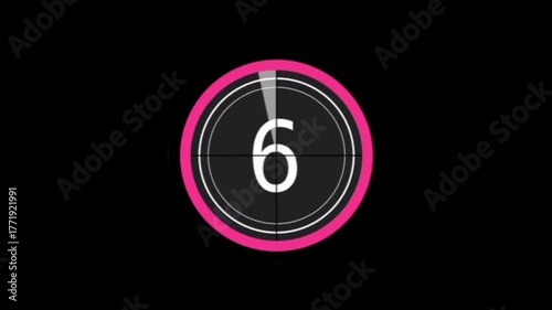 Countdown Animation from 10 to 1 on Black Background