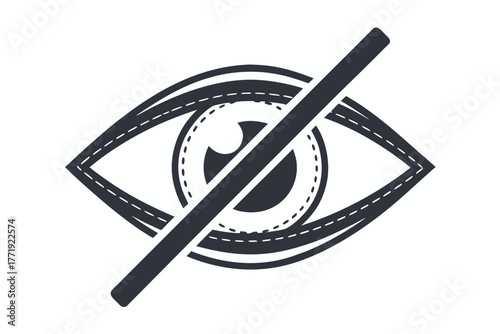 Obstructed view is shown as an eye with a line through it indicating blockage