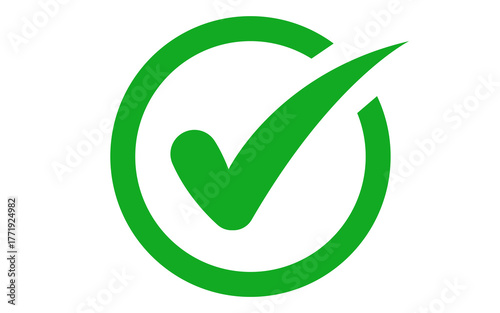 Modern Green Checkmark Icon – Flat Vector Isolated Transparent PNG