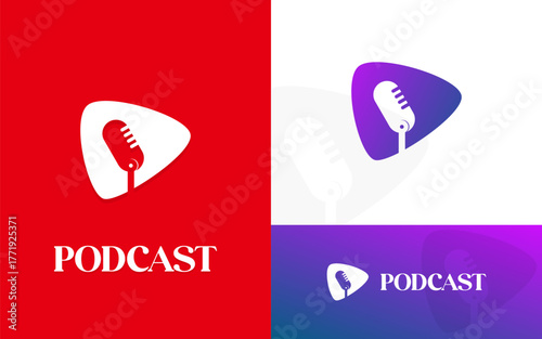 Podcast Logo. Podcast Logo icon Design Vector. Podcast Logo design illustration. Modern Podcast Logo design illustration