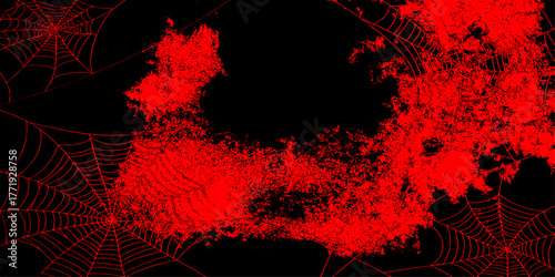 Abstract grunge background texture with a bold red ink splat and blood pattern design