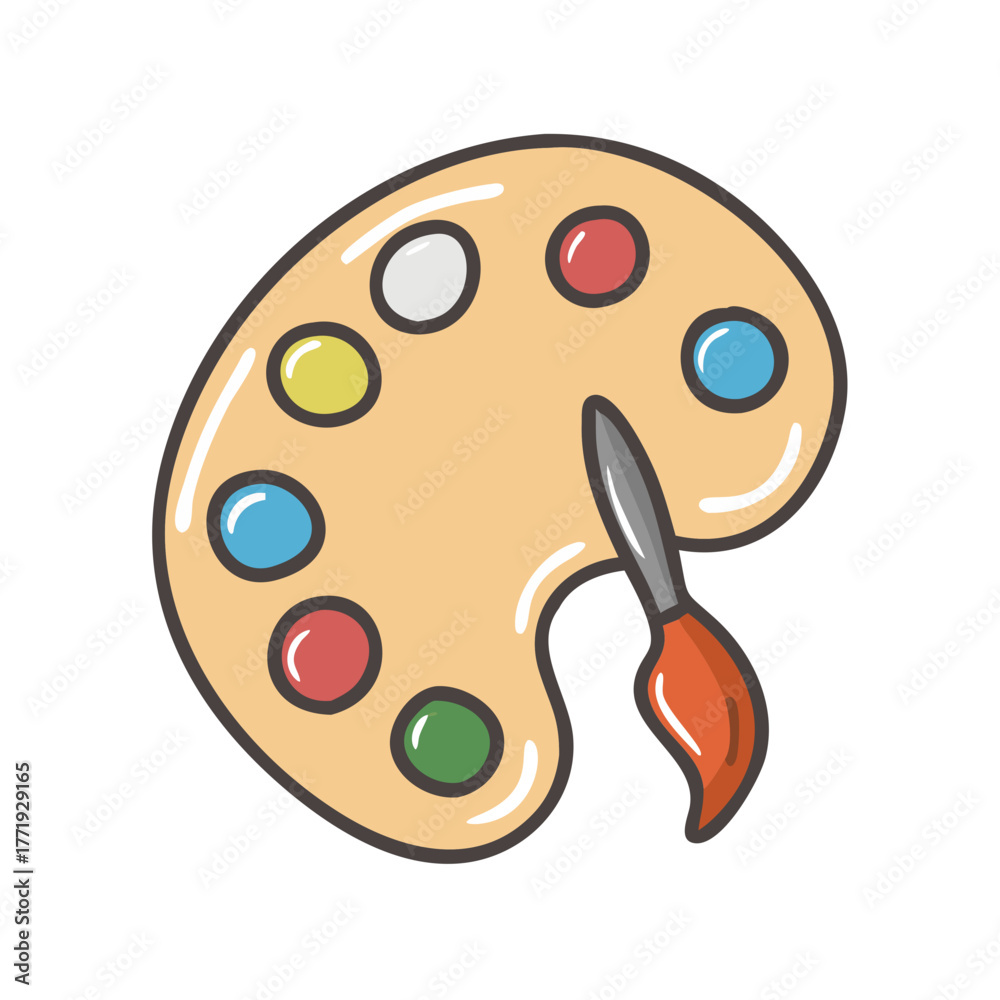Fototapeta premium Art palette with brush vector illustration scalable creative design