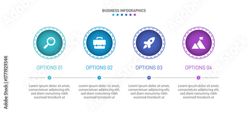 Progress bar featuring 4 arrow-shaped elements, symbolizing the four stages of business strategy and progression. Clean timeline infographic design template. Vector for mobile presentation.