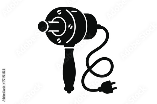 Antique Medical Device Icon. Solid style icons of Vintage Medical Appliance: Vibrator, Early Electric Device, Medical Purpose,