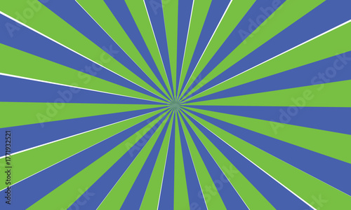 Green and blue sunburst pattern illustration