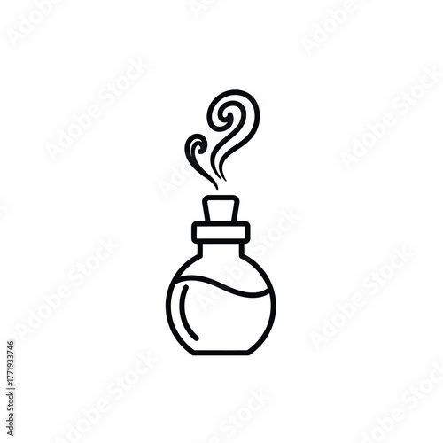 Potion Bottle Vector Illustration Representing Chemistry and Elixir