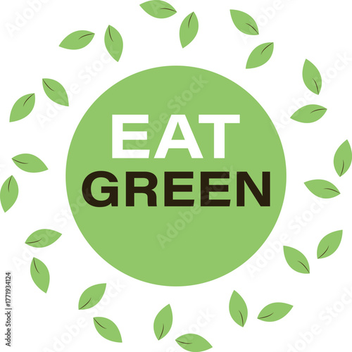 Healthy Plant-Based Eating Icon  Green Organic Food Symbol Representing Vegan, Natural, and Eco-Friendly Nutrition Lifestyle