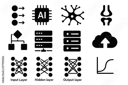 Icon hidden dataset layer input node vector futuristic ai diagram cloud