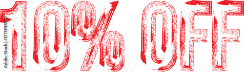 10% OFF Red Grunge Stamp – Discount Label for Sale Promotion
