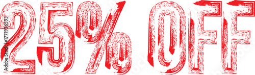 25% OFF Red Grunge Stamp – Discount Label for Sale Promotion