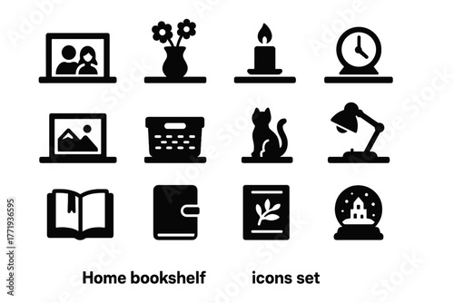 Souvenir small family storage icons icon home book vector bookshelf decorative shelf