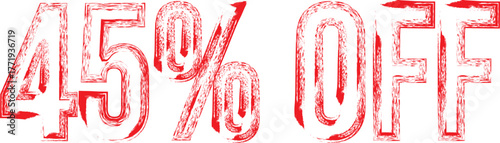 45% OFF Red Grunge Stamp – Discount Label for Sale Promotion