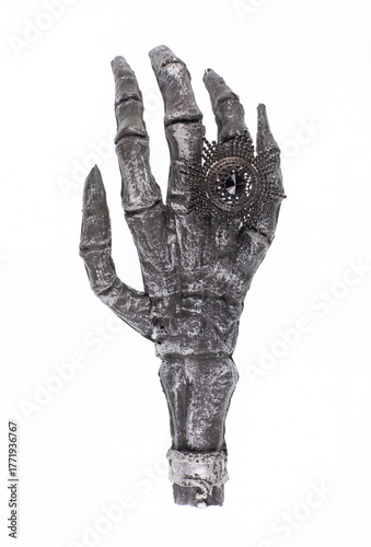 Witch's hand isolated on white background