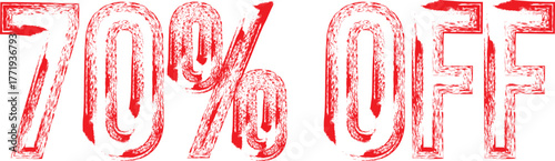 70% OFF Red Grunge Stamp – Discount Label for Sale Promotion