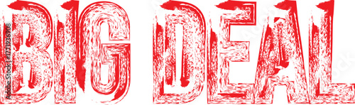 Red Grunge “Big Deal” Stamp Label – Sale Promotion Badge on White Background