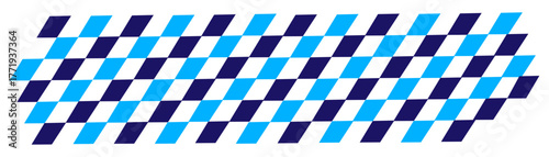 A visually captivating display of interconnected, rhombus-shaped tiles in shades of blue. This design features an organized geometric pattern. 