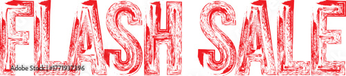 Red Grunge “Flash Sale” Stamp Label – Sale Promotion Badge on White Background