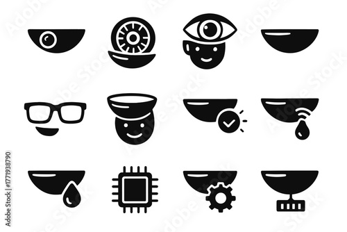 Microcamera icons icon vector connector futuristic display detector panel sensor facial transmitter