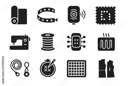 Swatch icon icons smart fabric pad cutting vector tool strip embroidery