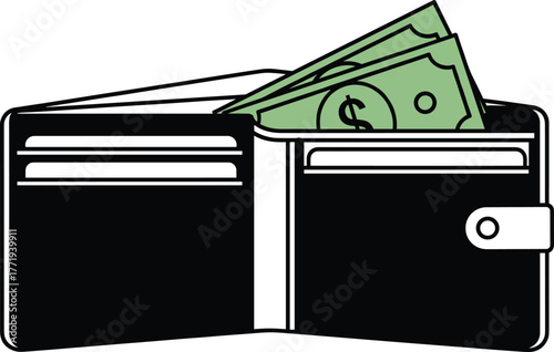wallet, money, finance, cash, savings, income, credit, economy, vector, bank, wealth, budget, currency, pay, design, money wallet, finance concept, cash illustration, saving money, vector wallet, weal
