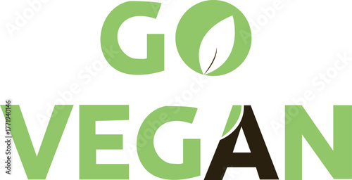 Vegan Lifestyle Text Logo  Green Typographic Design Representing Organic, Plant-Based, and Eco-Friendly Living Concept