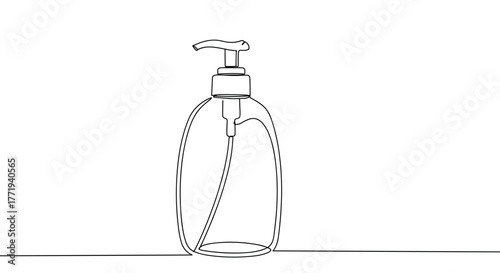 Line vector illustration of a soap dispenser on transparent background  