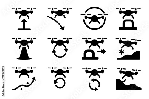 Mode flight recalibration ring vector descent icons terrain icon autonomous ai hug