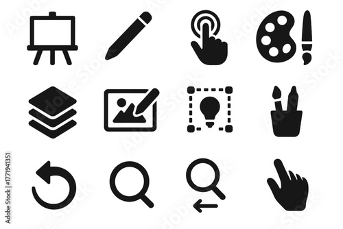 Panel digital suggestion vector brush tools gesture canvas drawing icon pen undo