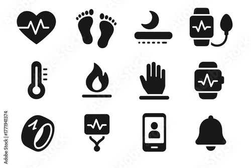 Alert reader icon icons recognition sleep health tracker sensor vector app monitor
