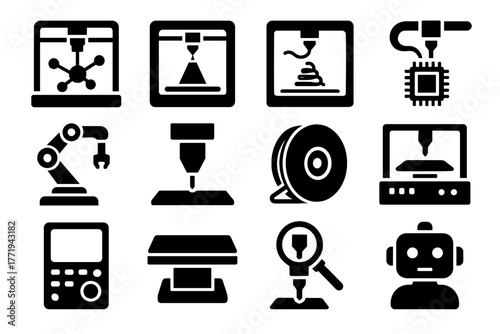 Printer platform nano console robotic icon vector station arm calibration molecular filament