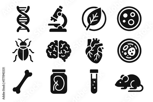 Blood vial dna lab bone icon vector biology specimen virtual anatomy dish