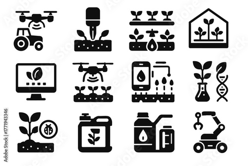 Analyzer lab plant seed virtual fertilizer greenhouse icon detector tractor station agri