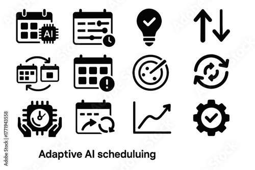 Rescheduling adaptive icon graph resolution vector adjustable ai time suggestion planning