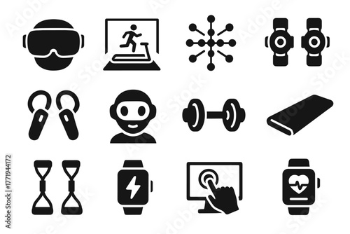 Icon fitness screen vector resistance advanced energy ai trainer headset trackers ar