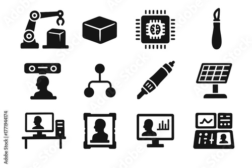 Vector precision frame mold energy robotic icon smart arm sculptor display clay