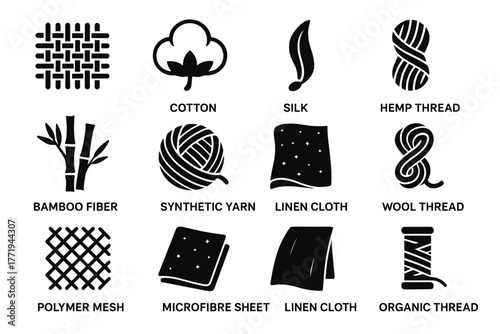 Flax textile silk thread hemp icons yarn icon fabric vector synthetic interactive