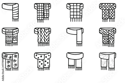 Solid scarf cable fair icon dots houndstooth vector winter textured patterns weave