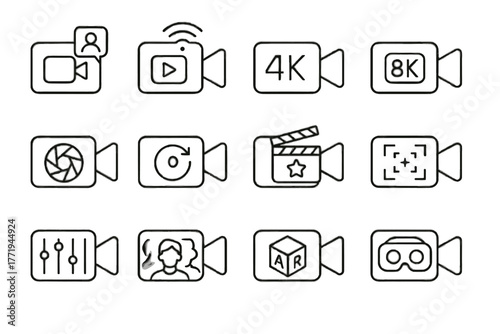 Icon vector live ai overlay video ar vr motion cinematic system