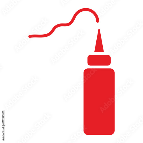 Ketchup Icon – Tomato Sauce Bottle Vector Illustration