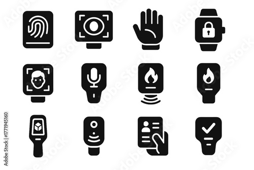 Access nano micro verifier security scanner icon compact vector voice