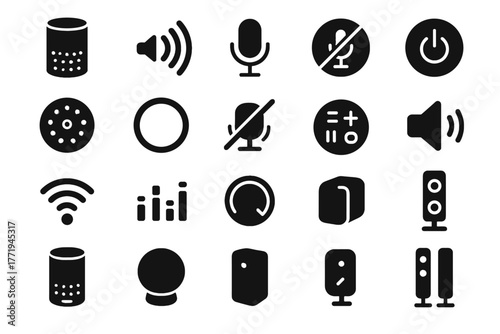 Waves circular icon ai power button knob vector speaker volume touch