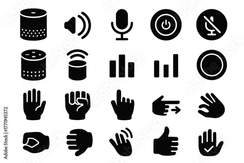 Knob sound equalizer grill icon assistant ai smart speaker led voice vector