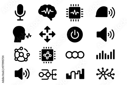 Command icon arrows voice icons vector chart recognition neural audio speaker echo