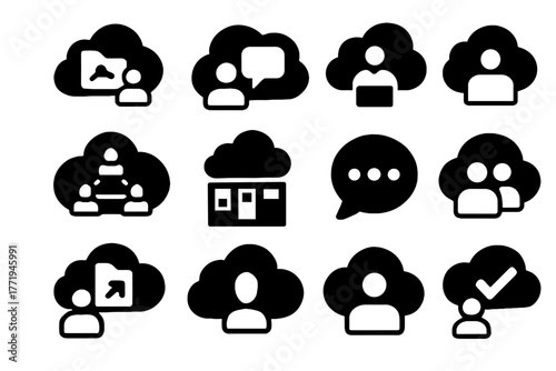 Tool shared vector cloud bubble teamwork file icon icons call notification collaboration