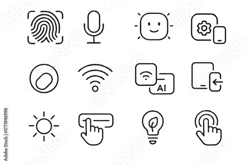 Icon command voice assistant app control vector feature smart switch icons shortcut