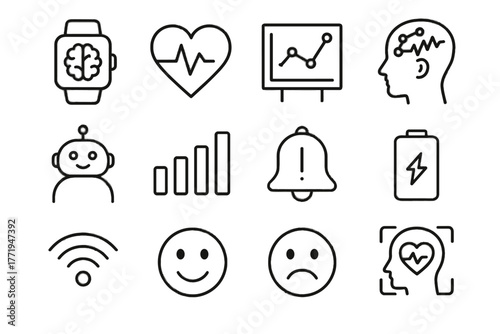 Indicator vector mood icon level state battery rate led smiley display mental