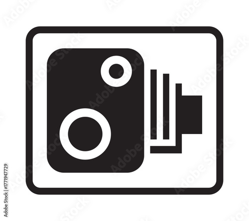 Speed camera warning sign